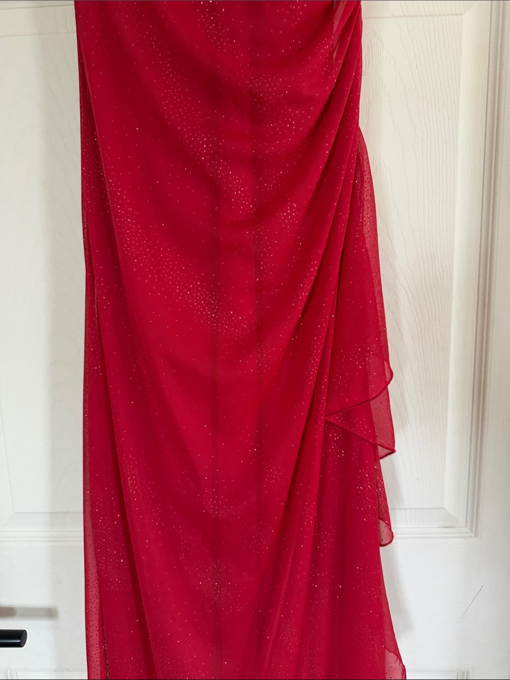 City Triangles VTG Y2K 90’s Shimmer Elegant Red Halter Evening Dress Size Small - Picture 3 of 10